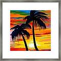 Sunset Palms Framed Print