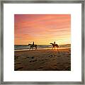 Sunset Ride On The Beach 3 Framed Print