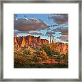 Superstition Mountains Sunset Framed Print