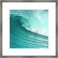 Surf Wave Curl Pipe, Algarve, Portugal Framed Print