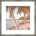 Swaying Palms At Sunrise In Pale Colors Framed Print