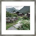 Swiss Village Of Blatten In Zermatt During Summer Framed Print