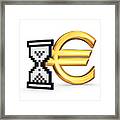 Symbol Of Euro And Sandglass Icon. Framed Print