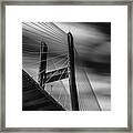 Talmadge Bridge Black And White Framed Print