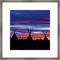 Tee Pees In Clouds Of Color Framed Print