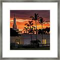 Temple Sunset Framed Print