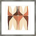 Terracotta Abstract 12 - Modern, Contemporary Art - Abstract Organic Shapes - Brown, Burnt Orange Framed Print