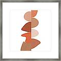 Terracotta Abstract 16 - Modern, Contemporary Art - Abstract Organic Shapes - Brown, Burnt Orange Framed Print