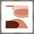 Terracotta Abstract 36 - Modern, Contemporary Art - Abstract Organic Shapes - Brown, Burnt Sienna Framed Print