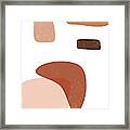 Terracotta Abstract 68 - Modern, Contemporary Art - Abstract Organic Shapes - Minimal - Brown Framed Print