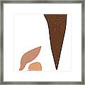 Terracotta Abstract 73 - Modern, Contemporary Art - Abstract Organic Shapes - Minimal - Brown Framed Print