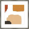 Terracotta Strokes 2 - Contemporary Abstract Painting - Minimal, Modern - Brown, Burnt Orange, Beige Framed Print