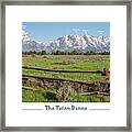 Teton Range With Peak Labels Framed Print