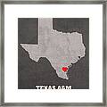 Texas A And M University Kingsville Texas Founded Date Heart Map Framed Print