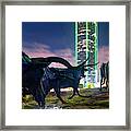 Texas Longhorn Cattle Drive At Dallas Pioneer Plaza Framed Print