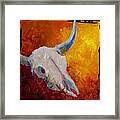 Texas Longhorn Skull Framed Print