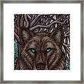The Black Wolf Forest Framed Print