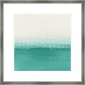 The Call Of The Ocean 3 - Minimal Contemporary Abstract - White, Blue, Cyan Framed Print