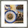 The Creation Of The World And The Expulsion From Paradise. Date/period 1445. Painting. Tempera A... Framed Print