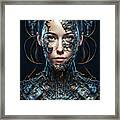 The Future Of Ai 01 Cyborg Woman Framed Print