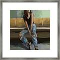 The Girl In Torn Jeans Framed Print