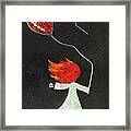 The Girl With Two Balloons And Two Small Dogs Framed Print