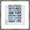 The Happiest Or Bitterest Hour Of Your Life - Pablo Neruda Quote - Typographic Print 03 Framed Print