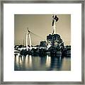 The Keeper Of The Plains In Wichita Kansas - Sepia Edition Framed Print