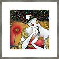 The Lady With The Flower Framed Print