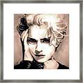 The Material Girl - Madonna - Sepia Edition Framed Print