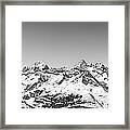 The Matterhorn And Swiss Mountains Panorama Bw Framed Print