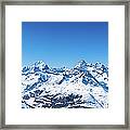 The Matterhorn And Swiss Mountains Panorama Framed Print