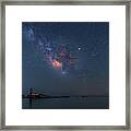 The Milky Way Over A Shipwreck Framed Print