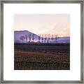 The Mist Settles In The Valley After Sunset Framed Print