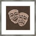 The Muses Of Tragedy And Comedy 01 - Minimal - Monochromatic Boho Abstract Framed Print