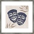 The Muses Of Tragedy And Comedy 02 - Minimal, Modern - Boho Abstract Framed Print