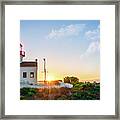 The Old Point Loma Lighthouse At Sunset Framed Print