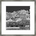 The Old Town Of Oslo From The Sea In Infrared Black And White Framed Print