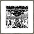The Parting Of The River - Underneath An Old Iron Bridge - Arkansas Framed Print