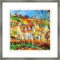 The Red Roofs, Corner Of A Village Winter 1877 Framed Print