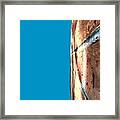 The Road Ahead Brick Wall  With Blue Background Framed Print