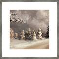 The Snowy Road Happy Holidays Version Framed Print