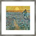 The Sower In The Setting Sun Framed Print
