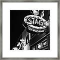The Stage On Broadway In Black And White - Nashville Framed Print