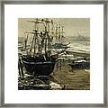 The Thames In Ice,1860 Framed Print