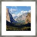 The Valley Sight By The Tunnel View Overlook - Yosemite National Park - California - U.s.a Framed Print