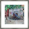 Three Children At Labatwi Framed Print