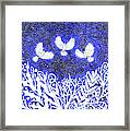 Three Doves Flying Over The Lace Framed Print