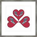 Three Hearts In Red For A Small Fish - Cute Motif Of Young Fish - Framed Print