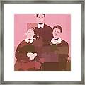 Three Vintage Women In Pink Abstract Framed Print